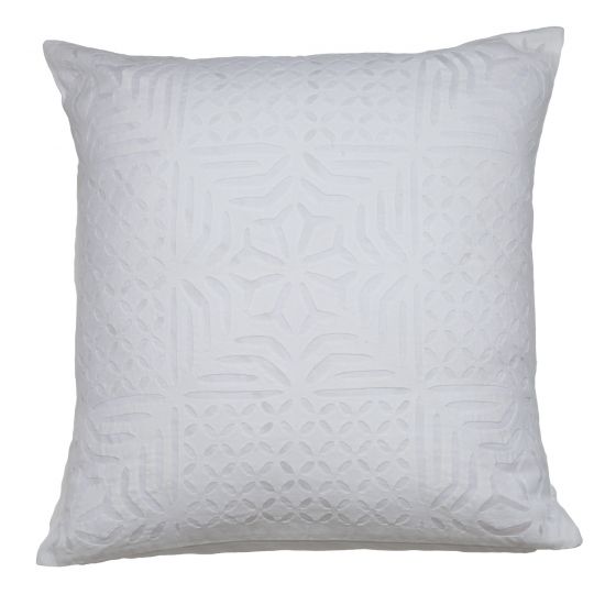 Ester Applique Pillow Cover - White